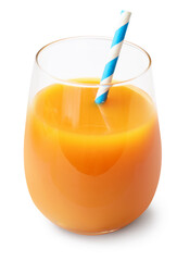 Fresh apricot juice in glass isolated on white © New Africa