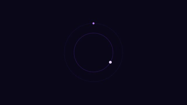 Minimalist orbital motion with rotating planets and circular paths animation 4k motion orbit rotation