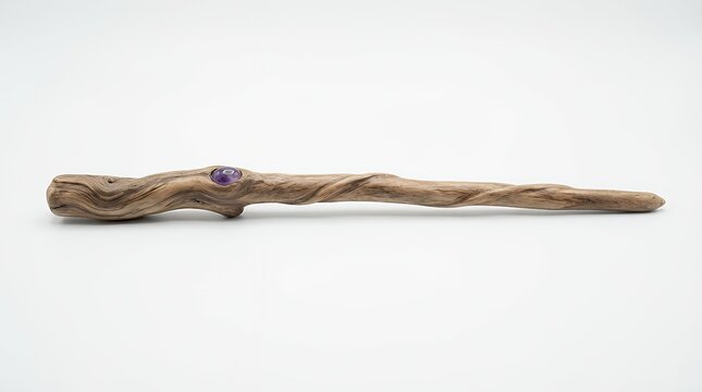 A Simple and Mystical Image of a Magic Stick or Wand Crafted From Wood Isolated on a Clean White Background Evoking Concepts of Magic Power Energy and Enchantment magic stick in action magic stick