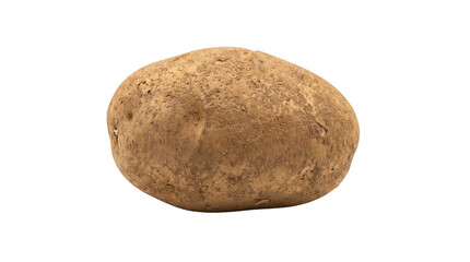 Obraz premium Single fresh whole russet potato isolated on white background high quality raw brown organic tuber vegetable starch ingredient for healthy cooking