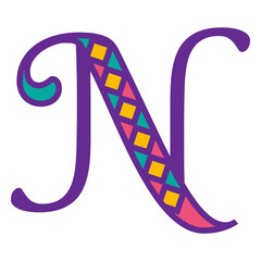 Letter n mardi gras © Vexels