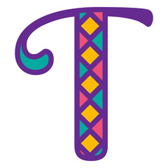 Letter t mardi gras © Vexels