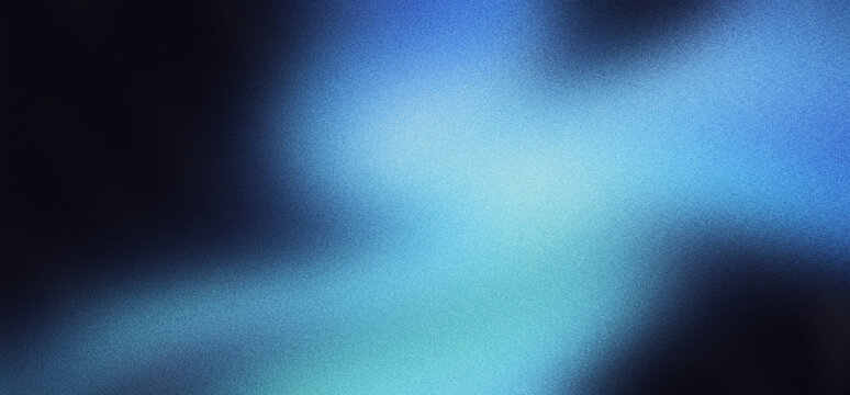 Abstract blue light leak with grainy film texture on black background. Ethereal glowing smoke effect with soft cyan bokeh. Cinematic neon light flare for creative overlays and moody designs.