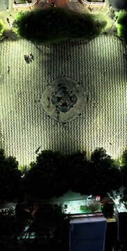 Aerial "mini-world" video of S&atilde;o Sebasti&atilde;o Square and the Amazon Theatre, zooming out