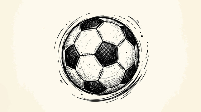 Grunge Soccer Ball on Distressed Background for Sports Competition, Football Game, Team Activity and Dynamic Athletic Design