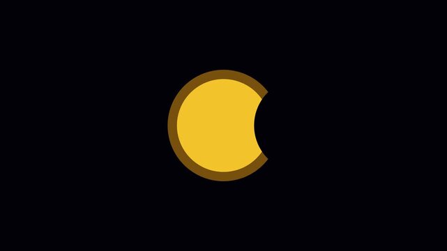 Lunar cycle animation: waxing crescent to full moon phase transition 4k phases astronomy