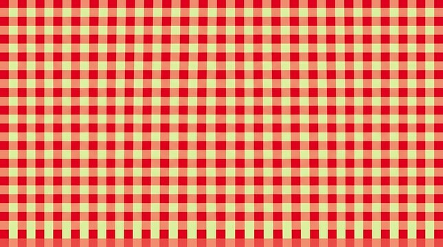 Seamless red and white checkered pattern fabric texture for picnic tablecloth background or kitchen decor design
