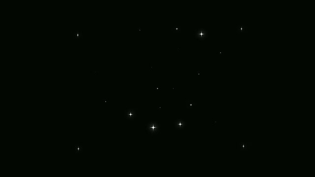 twinkling white glowing star with sparkling glitter elegant glowing motion loop for compositing, overlays, and fantasy video effects with glowing magic burst,cartoon doodle twinkle effects