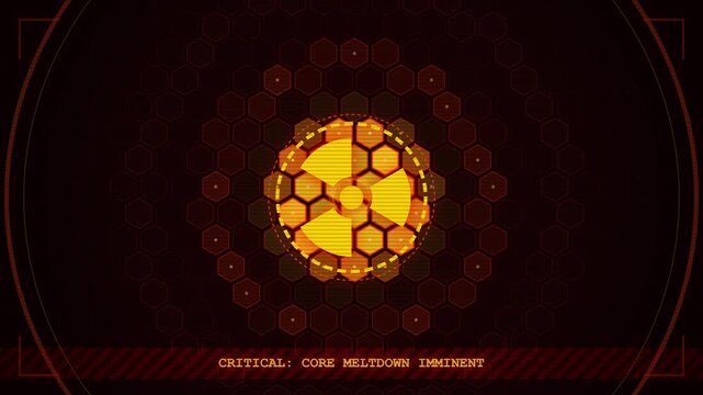 Nuclear Meltdown Warning Futuristic HUD Interface