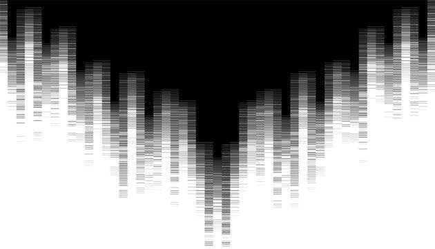 Black and white smooth transition pattern with vertical glitch effect. Sporty design element for modern background and jersey design. Easy to edit. Vector format illustration. EPS10