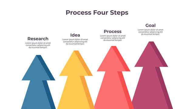 Business infographic template. Process chart with four options, steps. Vector chart.