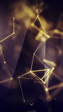 Social Media Vertical series 1080x1920 - Animated Background Gold conected dots with link arrow space