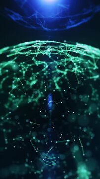 Social Media Vertical series 1080x1920 - Animated modern IA Tech Earth Conection Background