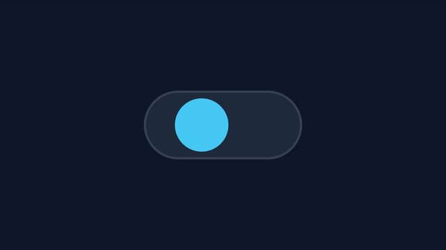 Minimalist ui toggle switch animation: smooth on and off interaction for mobile and web app interfaces 4k