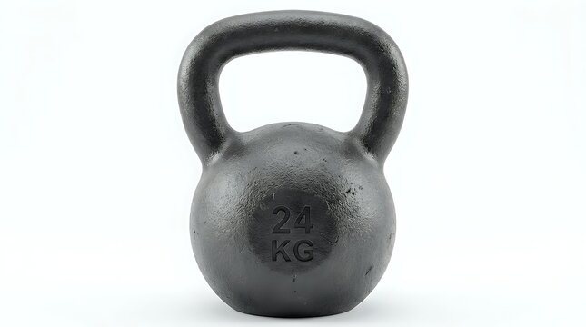 Heavy cast iron kettlebell weighing 24 kilograms