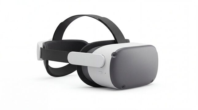 Immersive Virtual Reality Headset: A sleek virtual reality headset, designed for immersive experiences, presented against a clean backdrop.