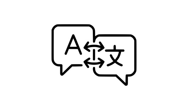 Language Translation Speech Bubble Line Icon Outline Vector Communication Symbol