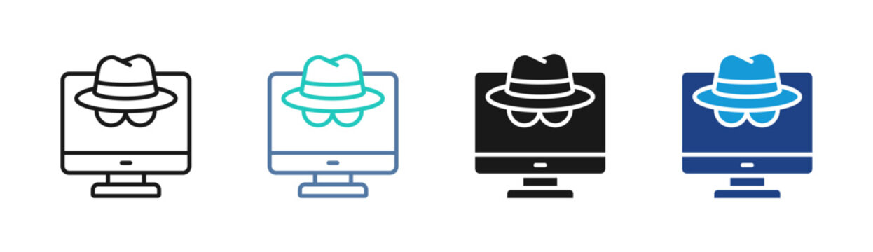 Spy Monitor icon set multiple style collection