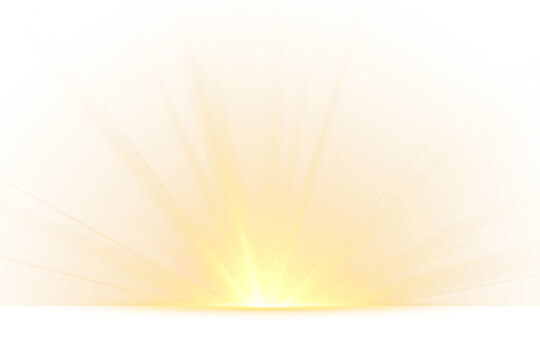 Light rays arch with soft orange and yellow glow, radiating sunburst pattern and translucent gradient lines, on transparent background.
