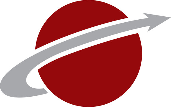 red circle with gray arrow coming around from bacl