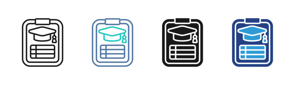 Student Profile icon set multiple style collection