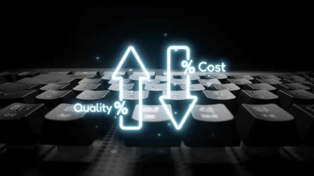 Business concept showing cost reduction and quality increase using Lean, Six Sigma, and Total Quality Management (TQM) to enhance efficiency, value, and customer satisfaction. Muxer