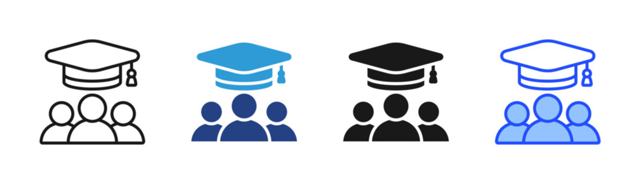 Student Group icon set multiple style collection