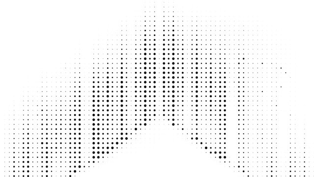 Abstract black halftone dot gradient pattern with radial particle variation, modern geometric background for print, branding and Vector Illustration
