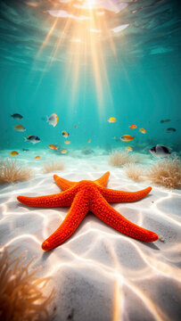 estrella de mar, equinodermo, mar, oc&eacute;ano, vida marina, fauna marina, animal marino, arrecife, peces, peces tropicales, ecosistema marino, biodiversidad, fondo marino, agua cristalina, agua turquesa, 