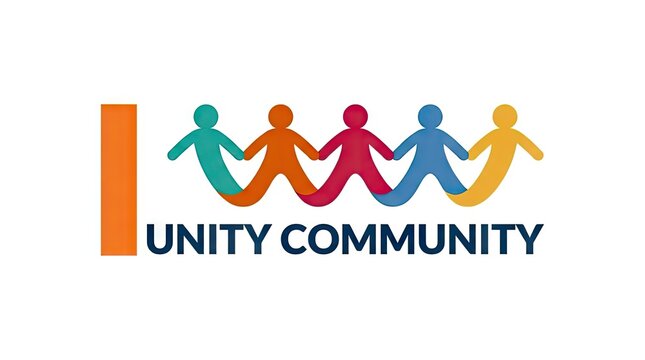 Colorful unity community logo with stylized people figures.