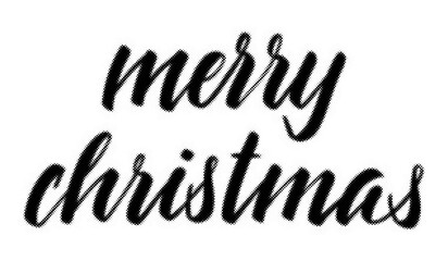 Merry Christmas hand lettering calligraphy isolated on a white background for seasonal greeting cards and festive holiday design projects transparent background © AbstractZone