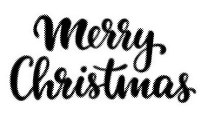 Merry Christmas hand lettering typography design with a halftone dot texture pattern transparent background © AbstractZone