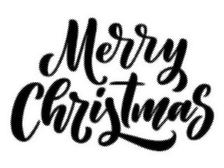 Merry Christmas hand lettering typography design with halftone dot texture effect transparent background © AbstractZone