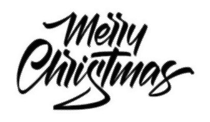 Merry Christmas hand written calligraphy lettering design with a halftone dot texture effect isolated on white transparent background © AbstractZone