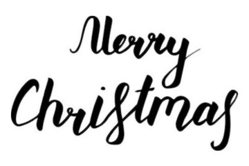 Merry Christmas hand written calligraphy script lettering for holiday greeting cards transparent background © AbstractZone