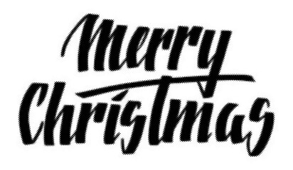 Merry Christmas hand written calligraphy text isolated on white background with halftone dot texture effect transparent background © AbstractZone