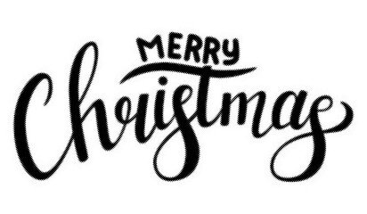 Merry Christmas handlettered brush calligraphy isolated on a white background transparent background © AbstractZone