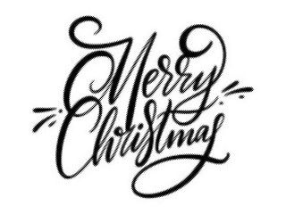 Merry Christmas handlettered brush calligraphy isolated on a white background transparent background © AbstractZone