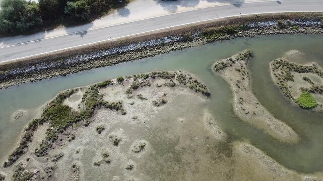 Aerial View of Lio Piccolo Marshlands in the Venice Lagoon