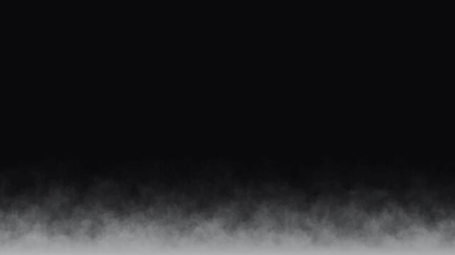 Realistic white smoke plume animation,soft white steam drifting, seamless black background overlay,smooth looping effect,textured drifting steam cloud, slow motion loop,high quality, 4k