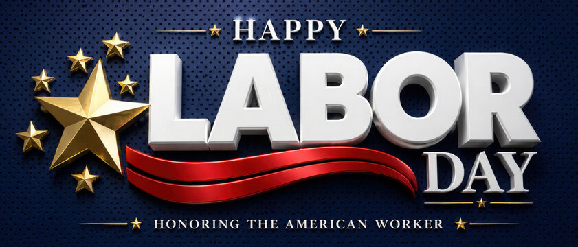 USA happy Labor day text design advertising banner template