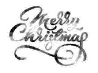 Merry Christmas handlettering typography design with halftone dot texture effect isolated transparent background © AbstractZone