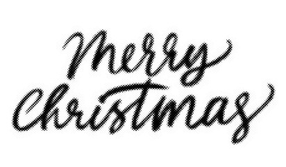 Merry Christmas handwritten calligraphy lettering with a unique artistic halftone dot pattern design transparent background © AbstractZone