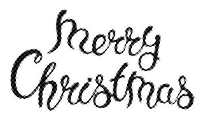 Merry Christmas handwritten lettering with halftone dot texture for seasonal greeting cards transparent background © AbstractZone