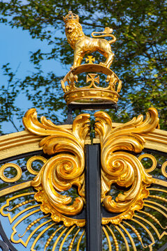 Decorations on Canada gate of Green park, London, UK