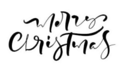 Merry Christmas lettering with halftone dot texture isolated on white background transparent background © AbstractZone