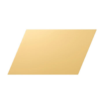 Minimalist golden parallelogram shape isolated on transparent background