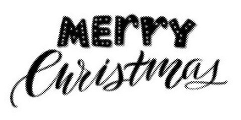 Merry Christmas typography design with a halftone dot texture effect transparent background © AbstractZone