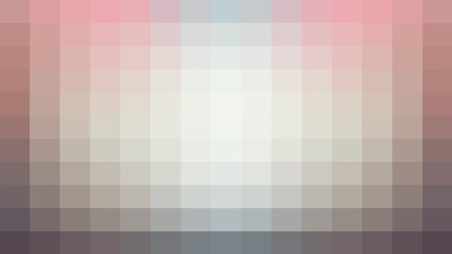 Pixelated mosaic grid abstract background with soft gradient color transition in pastel pink, grey and white tones, retro digital art wallpaper for modern creative graphic design projects