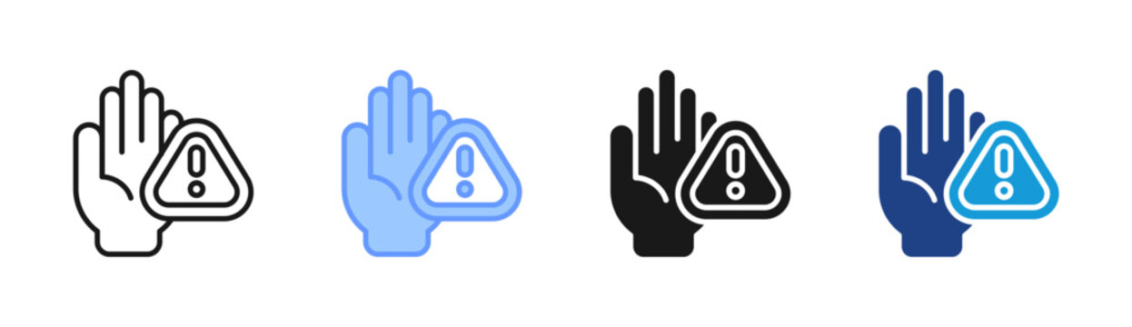 Threat Warning icon set multiple style collection